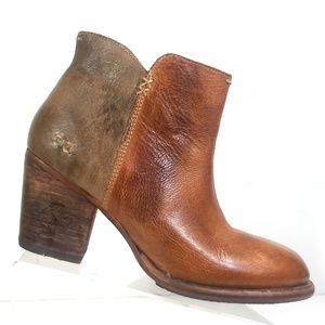 Bed Stu Women Brown Rustic Leather Zip Booties 9